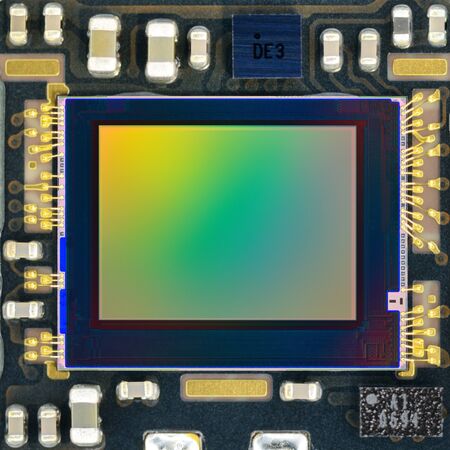 Close-up of digital phone camera sensor.