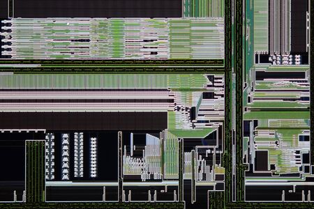 Extreme close up of silicon microprocessor chip.