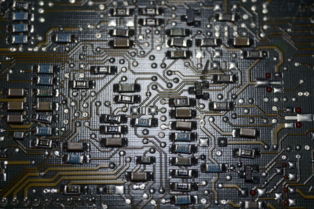 Close up of electronic circuit board.の写真素材