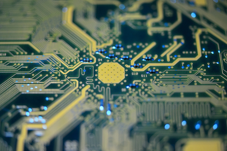 Close up of electronic circuit board.の写真素材