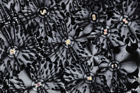 Micro crystals in polarized light.の写真素材