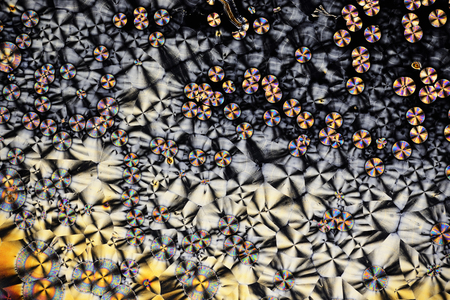 Colorful micro crystals in polarized light.