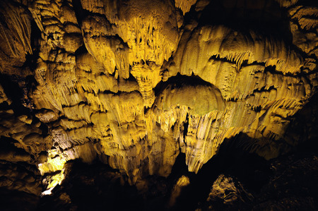 Beautiful view of Dim Magarasi cave in Turkey.