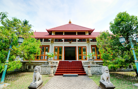 Candi Mendut Monastery near Borobudur in central Java, Indonesia.の写真素材