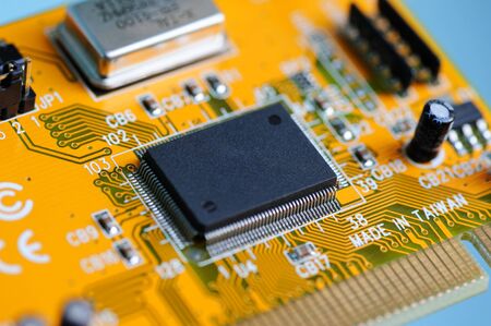 Close up of electronic circuit board.の写真素材