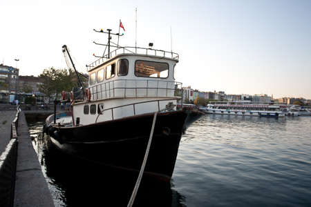 Old boats on the coast of Bosporus in Istanbul.