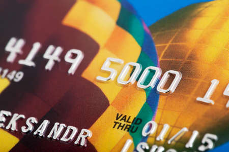 Macro shot of credit card, business concept.の写真素材
