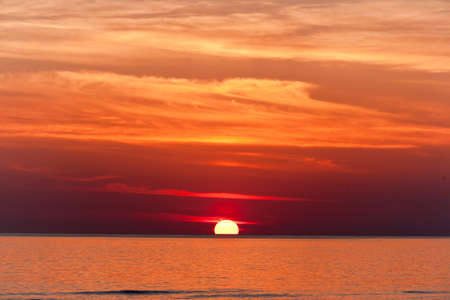 Great red sunset over sea, Turkey.の写真素材