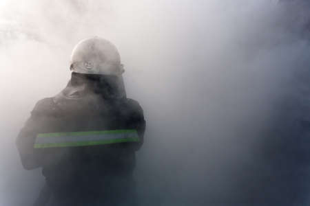 KIEV, UKRAINE - 23 JANUARY 2014: Firefighters extinguish a fire at the Independence square during Ukrainian revolution on January 23, 2014 in Kiev, Ukraine.のeditorial素材