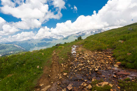 Mountain landscape in caucasus mountains, Georgia.