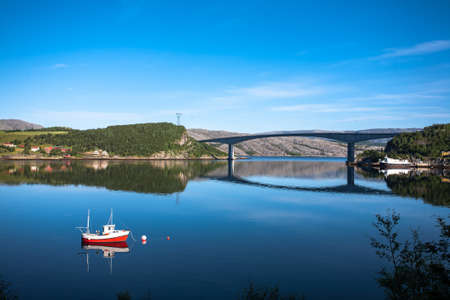 Fjord landscape with crystal water, Norway.の写真素材