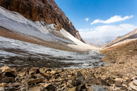 Mountain landscape in fann mountains, Tajikistan.