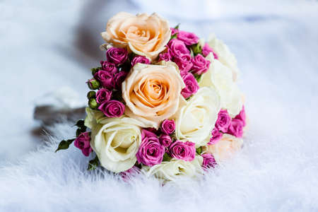 Still life with nice wedding bouquetの写真素材