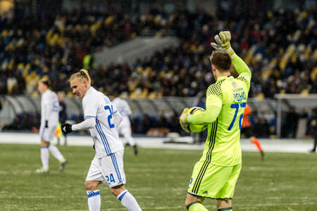 Kiev, Ukraine - December 12, 2016: Artur Rudko of Dynamo Kiev kick the ball during Ukrainian Premier League match against FC Shakhtar Donetsk at NSC Olimpiyskiy stadium.のeditorial素材