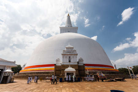 Ruwanwelisaya Stupa one of the landmarks in the sacred world heritage city of Anuradhapura, Sri Lanka, Asia.の写真素材