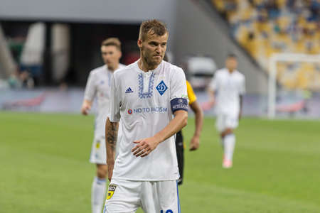 Kyiv, Ukraine - July 26, 2017: Andriy Yarmolenko of Dynamo Kyiv in action against FC Young Boys during UEFA Champions League game at NSC Olimpiyskiy stadium.のeditorial素材