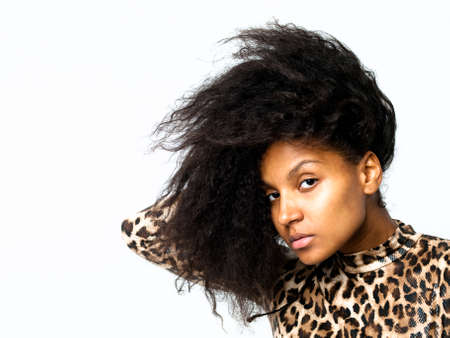 Headshot of an African model dancer; hair looseの写真素材