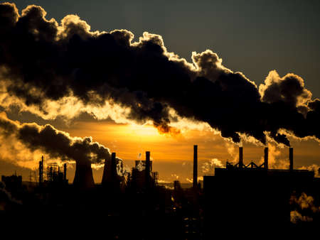 Contamination of environment by heavy smoke from industrial plant