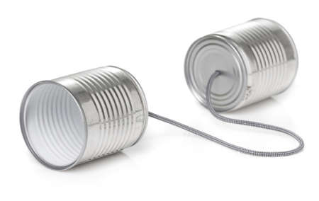 Two tin cans isolated on white backgroundの写真素材