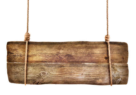 Old wooden board isolated on white backgroundの写真素材