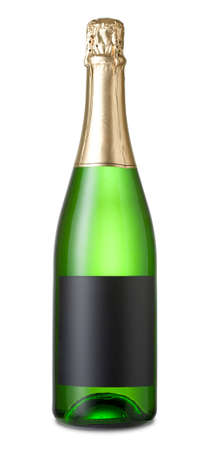 Bottle of champagne isolated on a white backgroundの写真素材