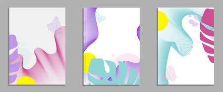 Set of abstract modern poster banner graphic, background.