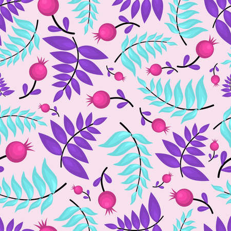 Multicolored flowers pattern. flat vector illustration.のイラスト素材