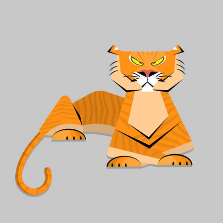 Roaring tiger. symbol of 2022. flat vector illustration.のイラスト素材