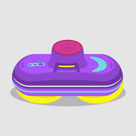 Multicolored glass cleaning robot. flat vector illustration.のイラスト素材