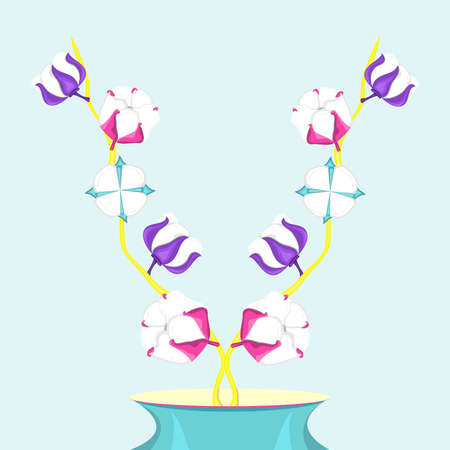Multicolored cotton balls. flat vector illustration.のイラスト素材