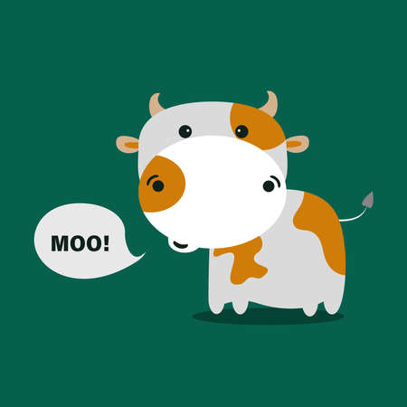Ð¡ute cows on green background. vector illustration.のイラスト素材