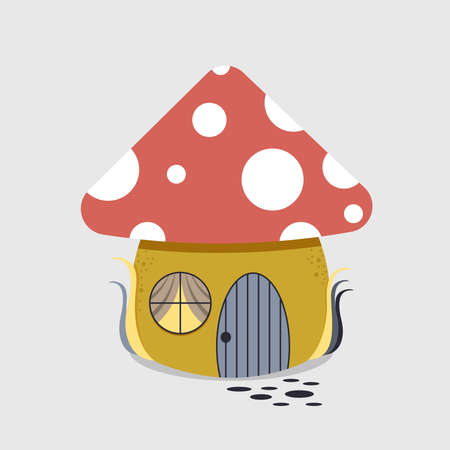 Fabulous mushroom in the form of house. vector illustration.のイラスト素材
