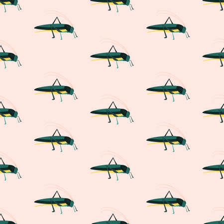 Pattern of green grasshopper. vector illustration.のイラスト素材