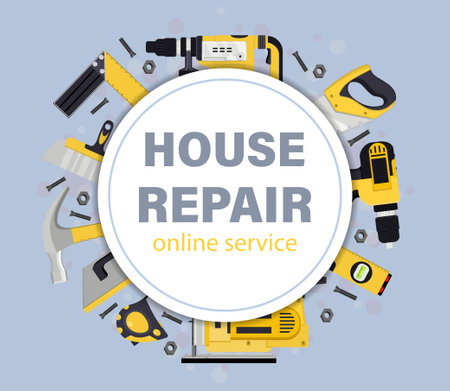 Home repair tool vector illustration. online service.のイラスト素材