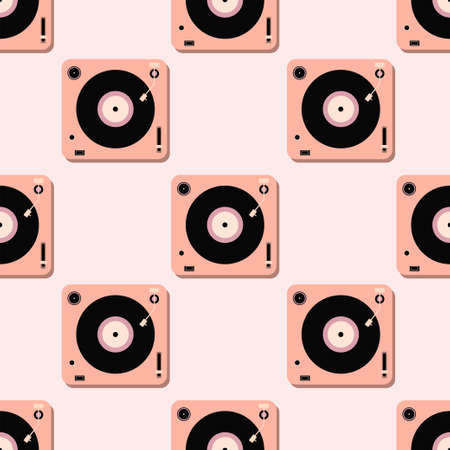 Pattern of players for vinyl record. Music flat vector illustration.のイラスト素材