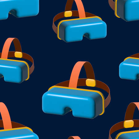 Pattern of VR Glasses or virtual reality helmets. 3D illustration.