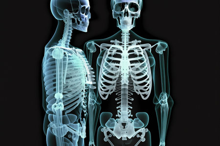 X-ray dfemales skeleton upper body.の素材