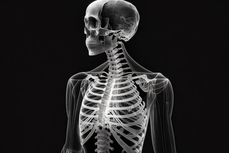 X-ray dfemales skeleton upper body.の素材