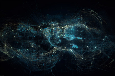 Internet connections all over planet.の素材