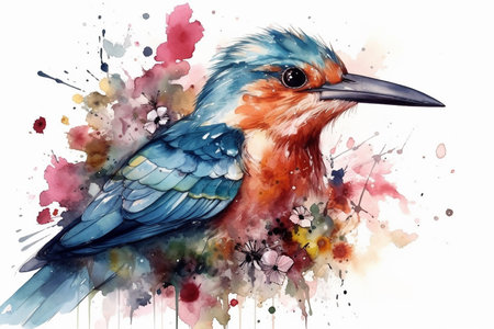 Colorful wildbird flowers, white background.の素材