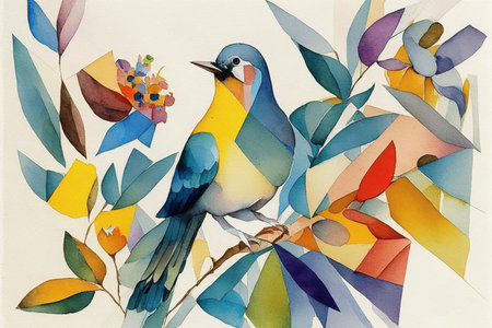 Colorful wildbird flowers, white background.の素材