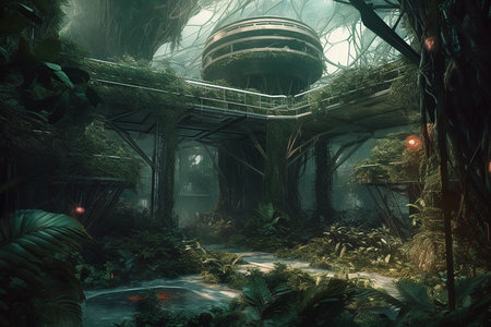 Dark twisted reality, futuristic jungle.の素材