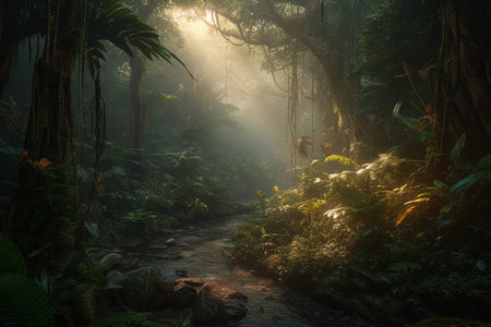 Dark twisted reality, futuristic jungle.の素材