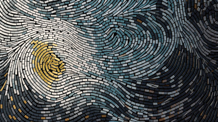 Beautiful multi-colored mosaic with moire pattern.の素材