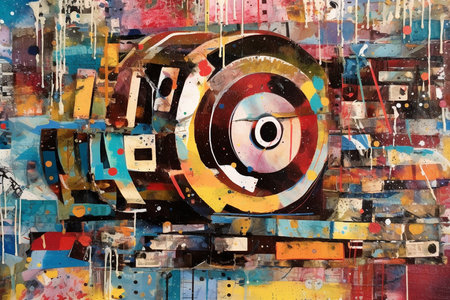 Fantasy; collage; boardgames, video games, abstract graphic, hand painted,retro 1980's splash art; casette tapes.の素材