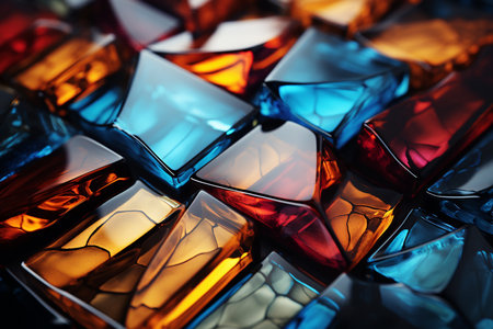 Abstract glass tiles patterned background. close up.の素材