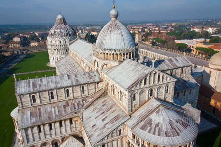 View from Tower of Pisa of Pisa Cathedral, Parrocchie di Pisa の写真素材