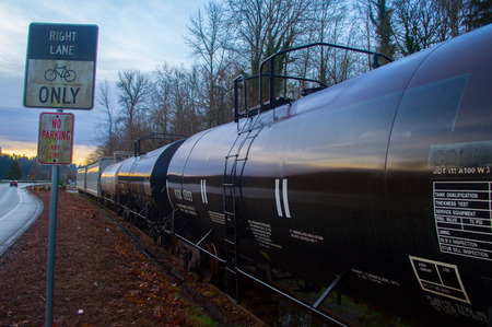 Stationary train carsのeditorial素材