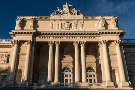 The central building of the main educational institutions Lviv University. Taken on a bright sunny day at an angleのeditorial素材