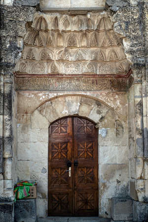 Central entrance minaret in Crimea, near the town called \\\Old Crimea\\\. Minaret of action, but...